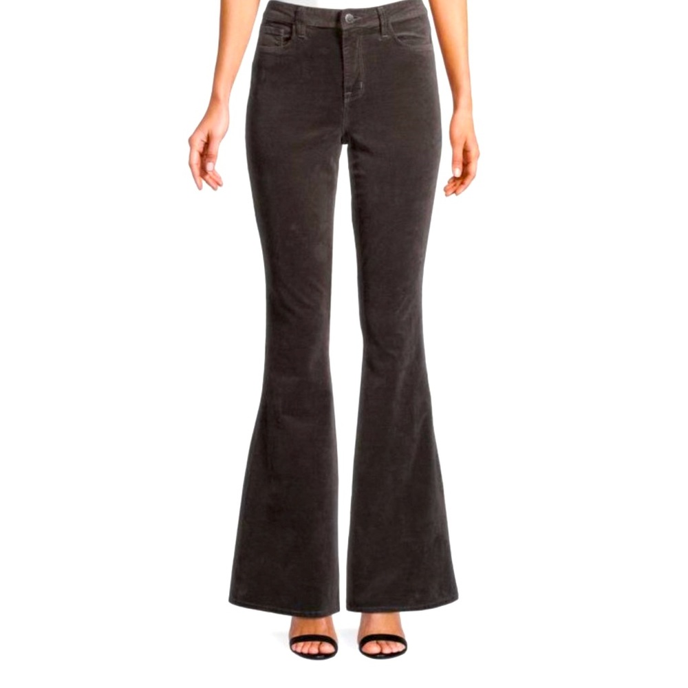 NWOT $325 L'AGENCE Bell FLARE LEG velvet JEANS greystone 25